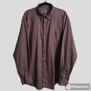 Van Heusen Button Down Shirt Men's XXLarge Dusty Flex Long Sleeve Boho Casual